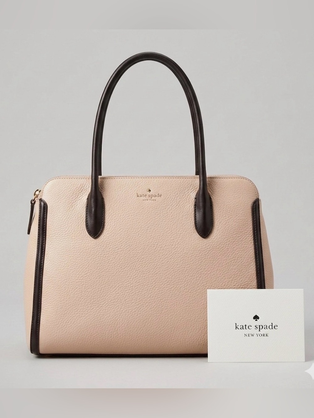KATE SPADE “Queeney” Caroline Lane Large Blush Pink and Black Purse